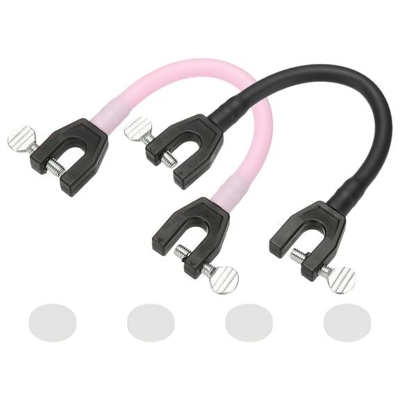 Uxcell Ski Tip Connector, Snowboard Clip Ski Training Aid Basic Turning Portable Durable Holder Skiing Accessories- Fit for (Beginners Skiing Training/Speed Control) 2 Pcs & Black/Pink