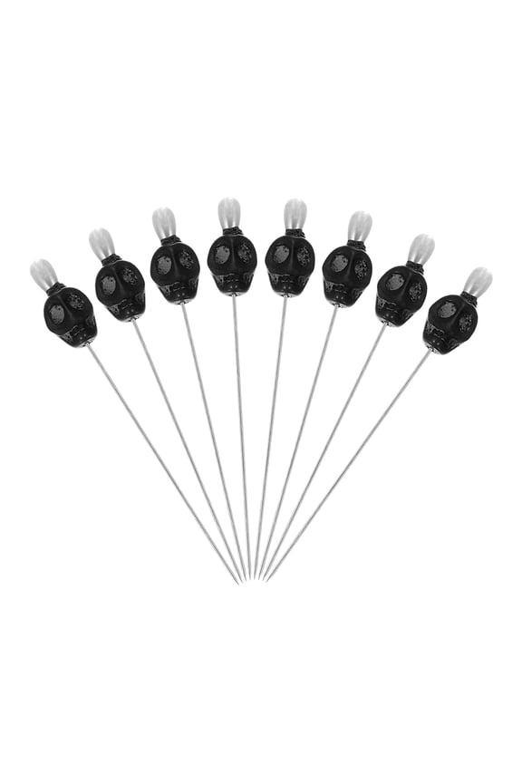 Skull Sewing Pins Steel Voodoo Straight Pins with Skull Head for Fabric DIY Decoration Crafting Quilting Sewing Black