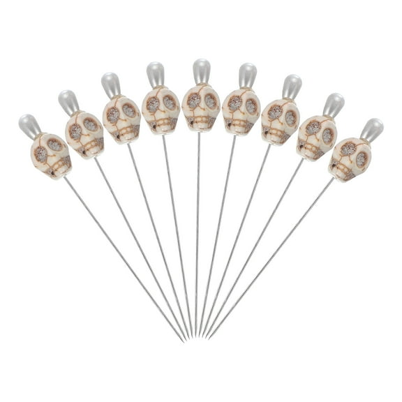 Uxcell Skull Sewing Pins Steel Voodoo Straight Pins with Skull Head for Fabric DIY Decoration Crafting Quilting Sewing White