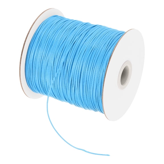 Uxcell Sky Blue 0.5mm Waxed Cord 175 Yard Wax Bead Thread String for Jewelry Making