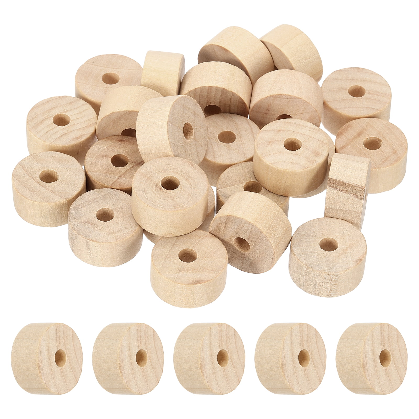 Uxcell Slab Wooden Wheel, Flat Unfinished Wood Hobby Wheel for Base ...