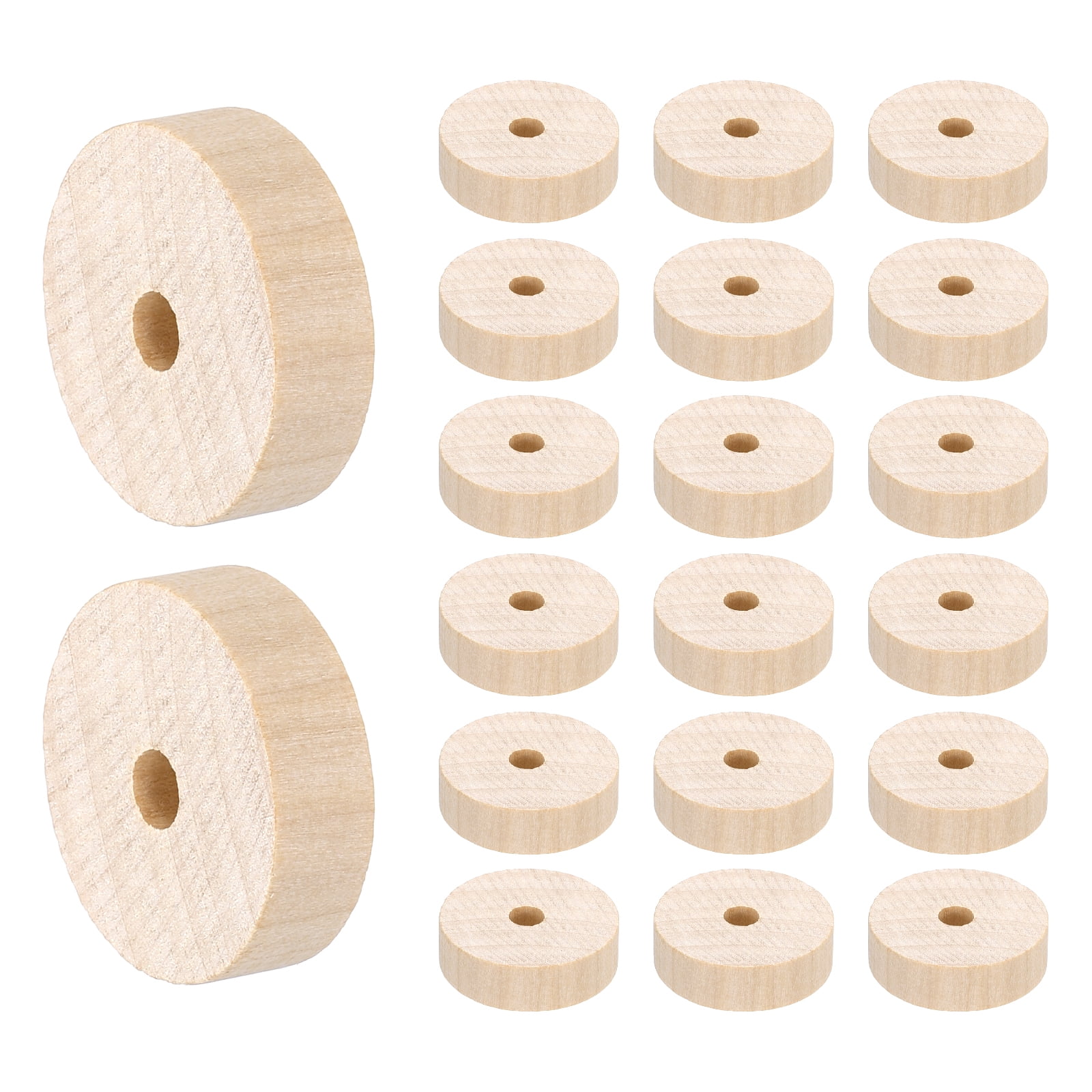 Unpainted Base Rims Uxcell Slab Wooden Wheel, Flat Unfinished Wood Hobby Wheel for Base ...