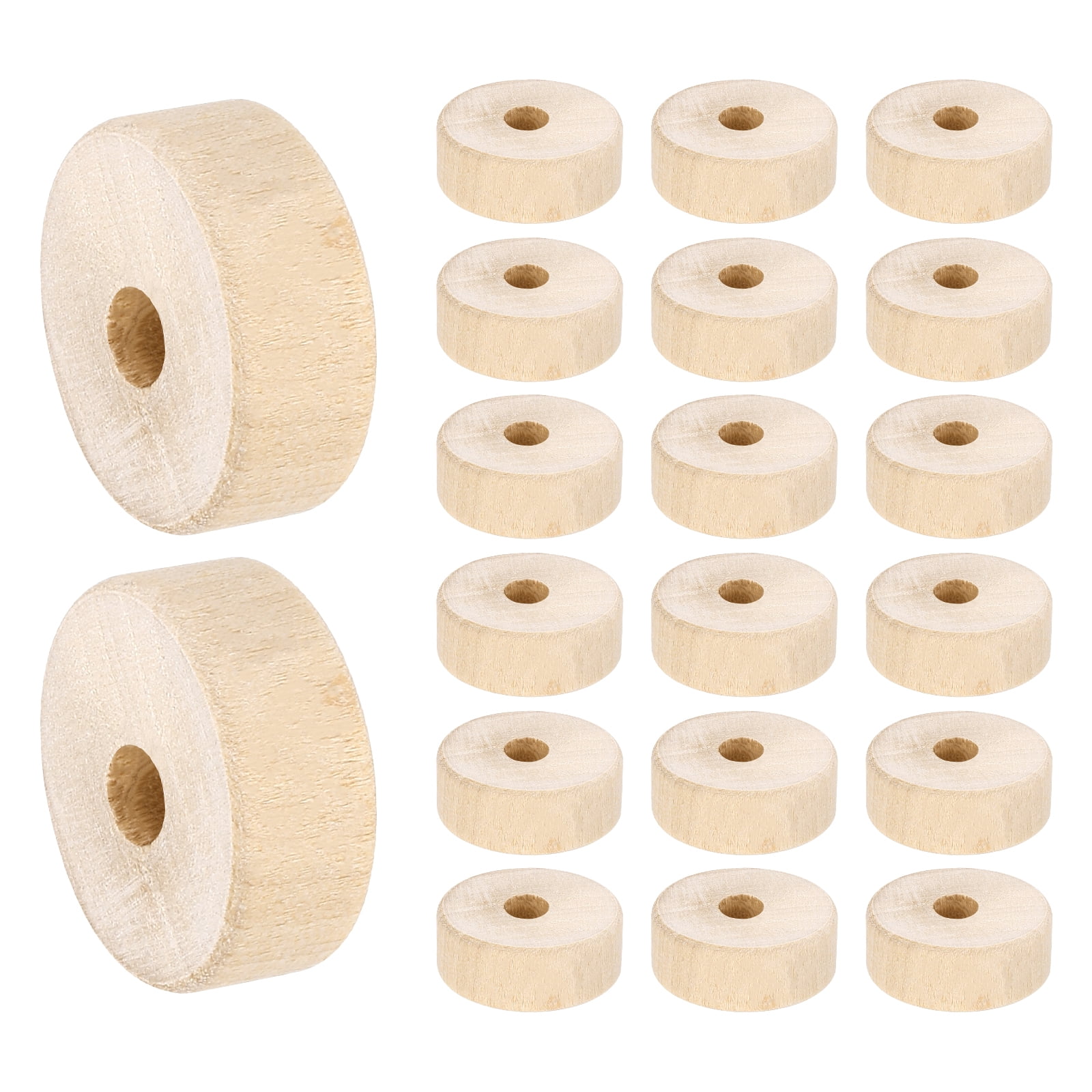 Unpainted Base Rims Uxcell Slab Wooden Wheel, Flat Unfinished Wood Hobby Wheel for Base ...