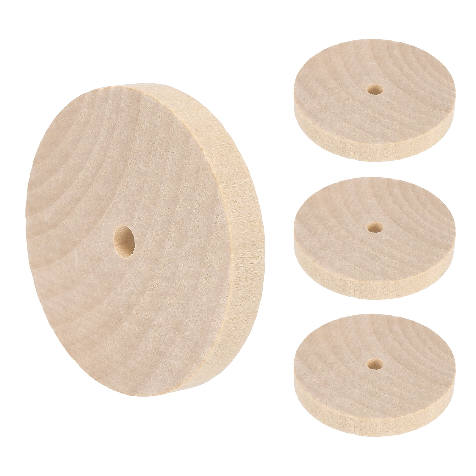 Unpainted Base Rims Uxcell Slab Wooden Wheel, Flat Unfinished Wood Hobby Wheel for Base DIY ...