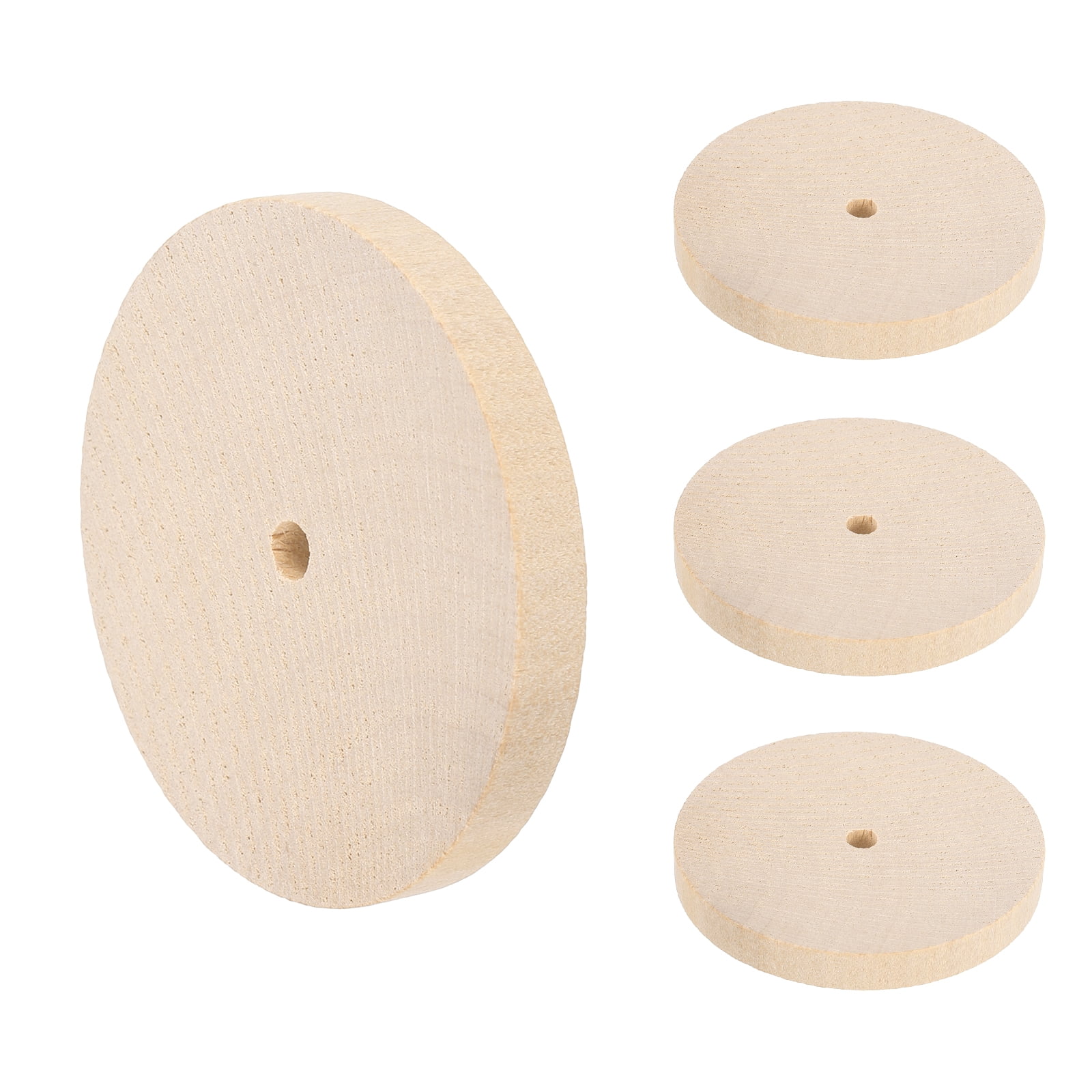 Unpainted Base Rims Uxcell Slab Wooden Wheel, Flat Unfinished Wood Hobby Wheel for Base DIY ...
