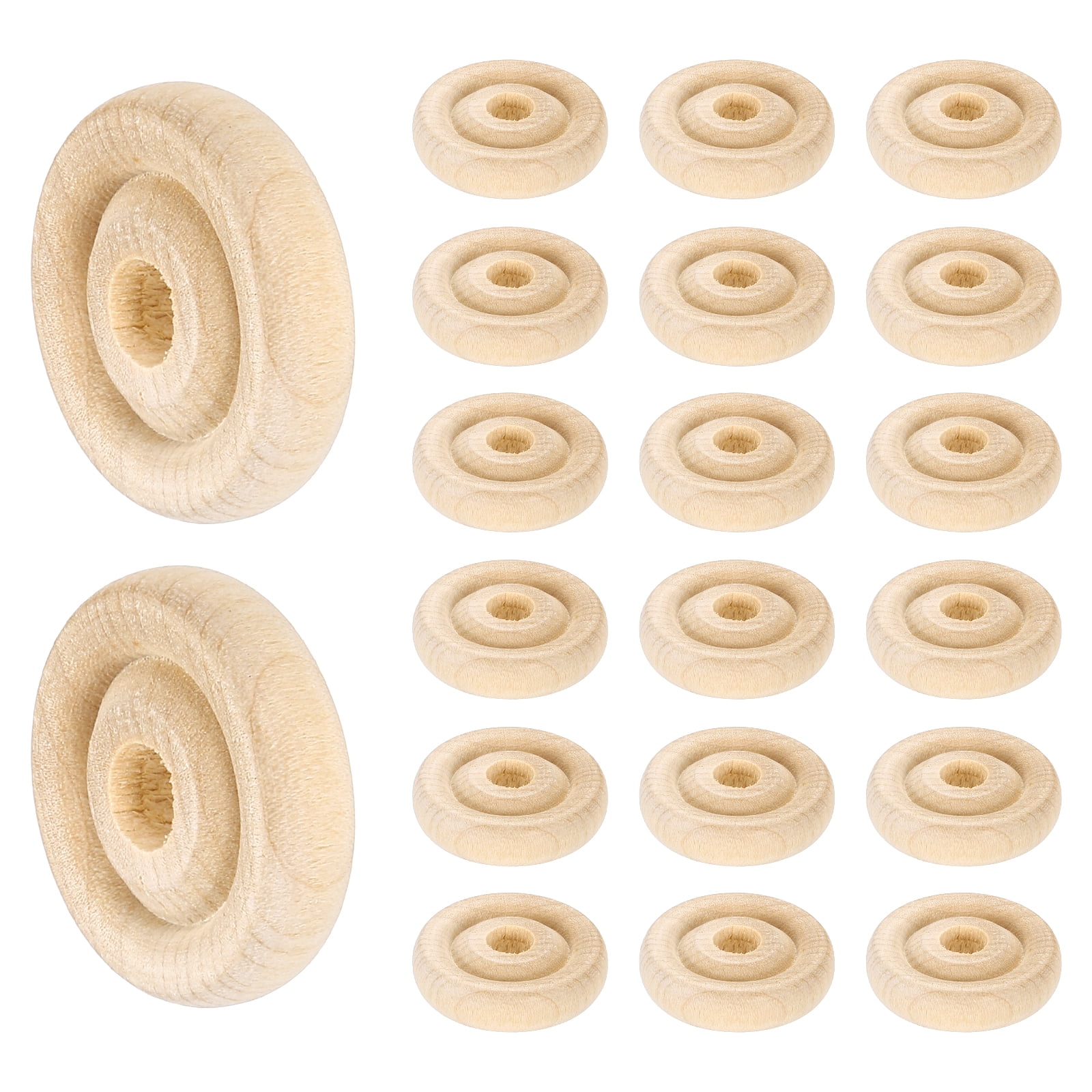 Unpainted Base Rims Uxcell Slab Wooden Wheels Flat Unfinished Wood Hobby Wheel for Mini ...