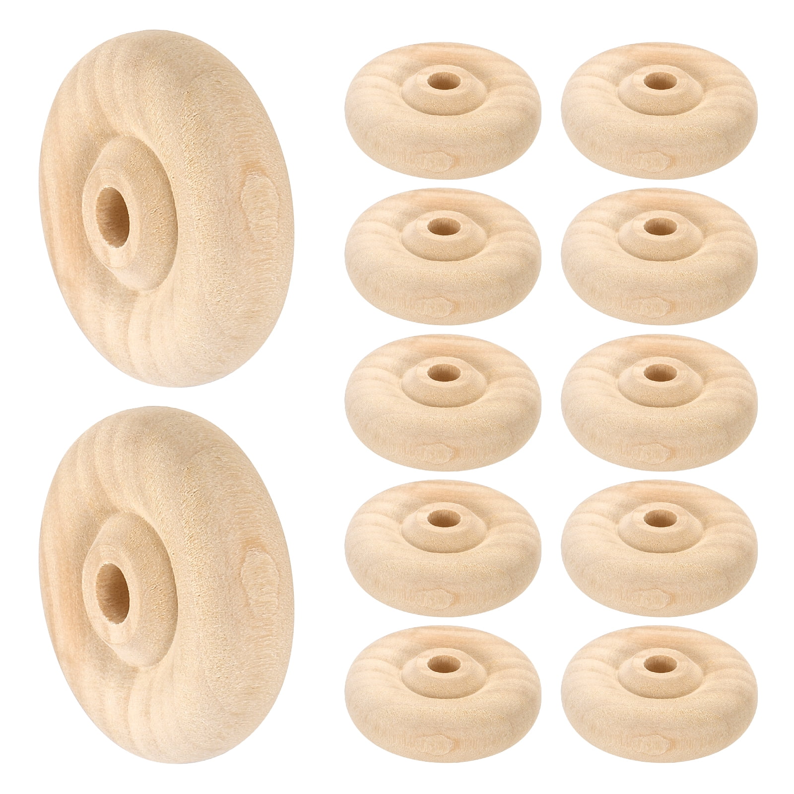 Unpainted Base Rims Uxcell Slab Wooden Wheels Flat Unfinished Wood Hobby Wheel for Mini ...