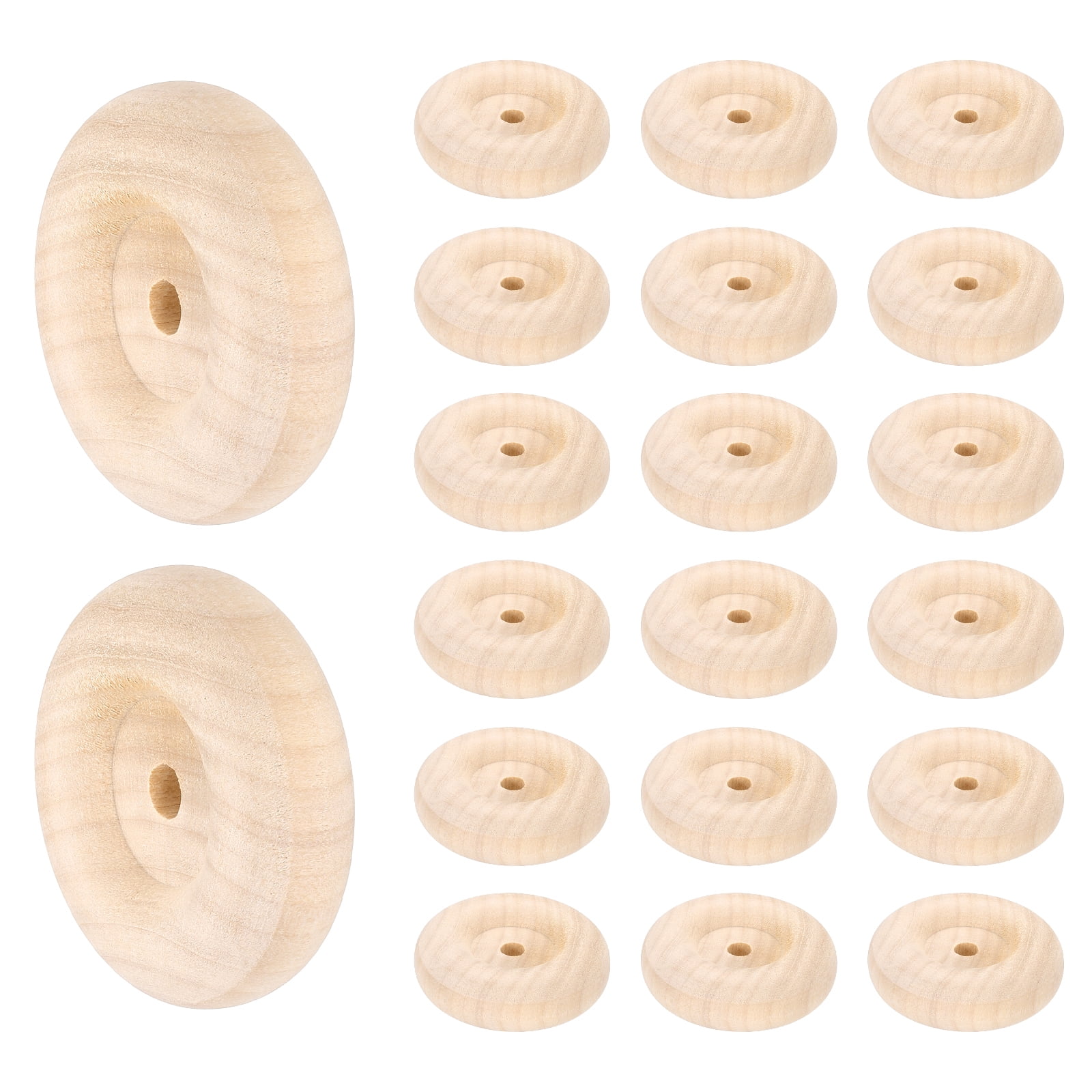 Uxcell Slab Wooden Wheels Flat Unfinished Wood Hobby Wheel for Mini ...