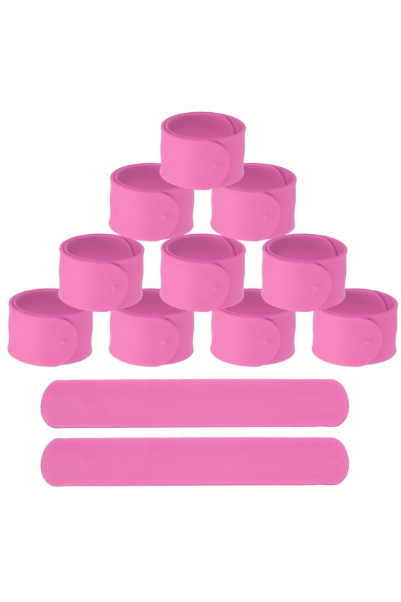 Slap Bracelets, Silicone Charm Bracelets Snap Band - 12Pcs Fitting for (Birthday Holiday Exchanging Gifts Party Favors Crafts Project DIY Prizes) 8.5" & Rose