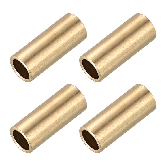 Uxcell Sleeve Bearings,10mm Bore x 12mm OD x 20mm Length Self-Lubricating Cast Brass Bushing Plain Shaft Bearings for Sliding Movements Parts of Machinery(Gold Tone, Pack of 4)