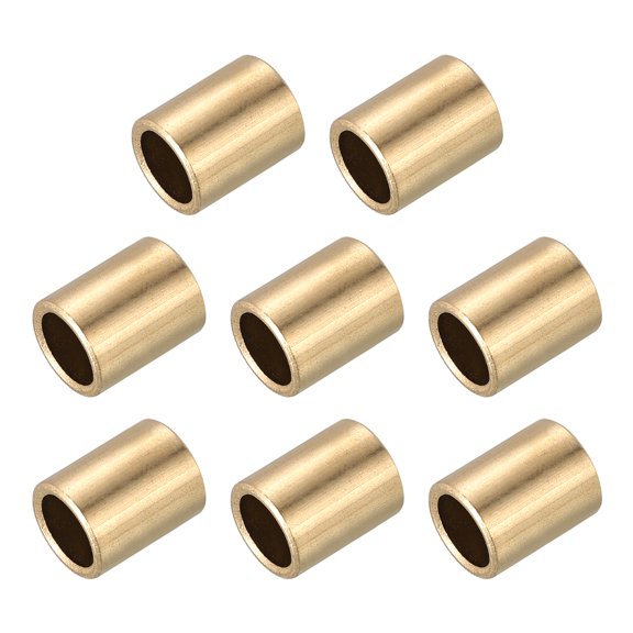 Uxcell Sleeve Bearings,12mm Bore x 14mm OD x 10mm Length Self-Lubricating Cast Brass Bushing Plain Shaft Bearings for Sliding Movements Parts of Machinery(Gold Tone, Pack of 8)