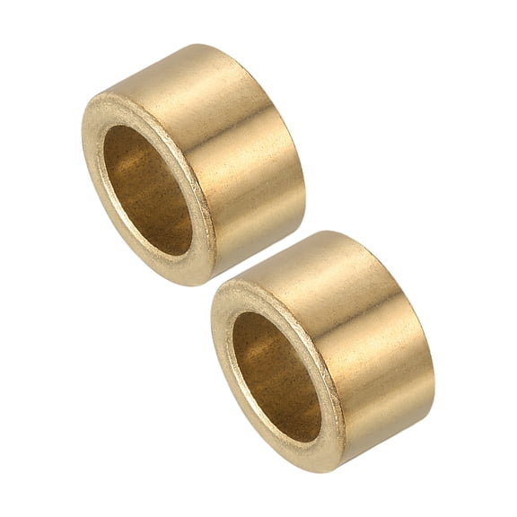 Uxcell Sleeve Bearings,12mm Bore x 18mm OD x 10mm Length Self-Lubricating Cast Brass Bushing Plain Shaft Bearings for Sliding Movements Parts of Machinery(Gold Tone, Pack of 2)
