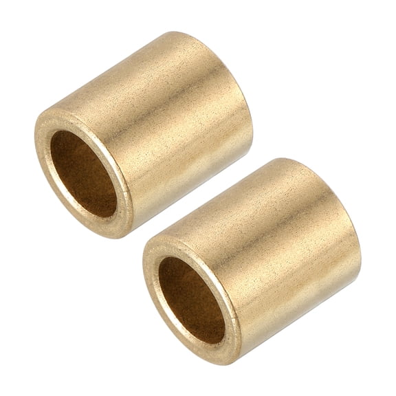 Uxcell Sleeve Bearings,16mm Bore x 20mm OD x 15mm Length Self-Lubricating Cast Brass Bushing Plain Shaft Bearings for Sliding Movements Parts of Machinery(Gold Tone, Pack of 2)