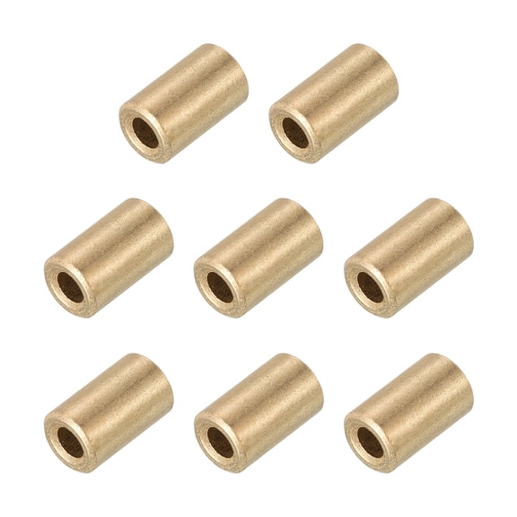 Uxcell Sleeve Bearings,5mm Bore x 8mm OD x 10mm Length Self-Lubricating Cast Brass Bushing Plain Shaft Bearings for Sliding Movements Parts of Machinery(Gold Tone, Pack of 8)