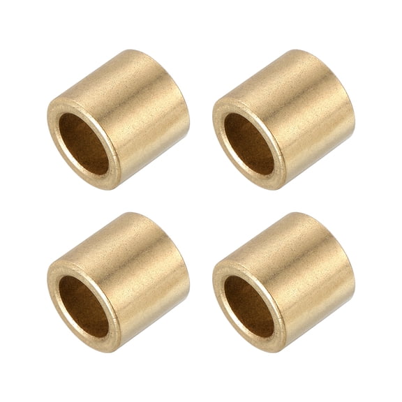 Uxcell Sleeve Bearings,6mm Bore x 10mm OD x 12mm Length Self-Lubricating Cast Brass Bushing Plain Shaft Bearings for Sliding Movements Parts of Machinery(Gold Tone, Pack of 4)