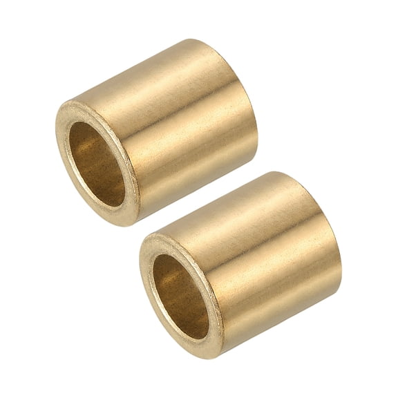 Uxcell Sleeve Bearings,6mm Bore x 12mm OD x 20mm Length Self-Lubricating Cast Brass Bushing Plain Shaft Bearings for Sliding Movements Parts of Machinery(Gold Tone, Pack of 2)