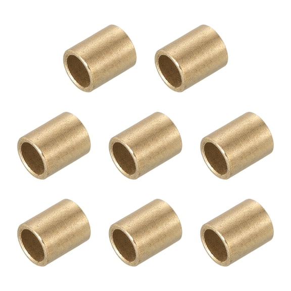 Uxcell Sleeve Bearings,8mm Bore x 10mm OD x 10mm Length Self-Lubricating Cast Brass Bushing Plain Shaft Bearings for Sliding Movements Parts of Machinery(Gold Tone, Pack of 8)