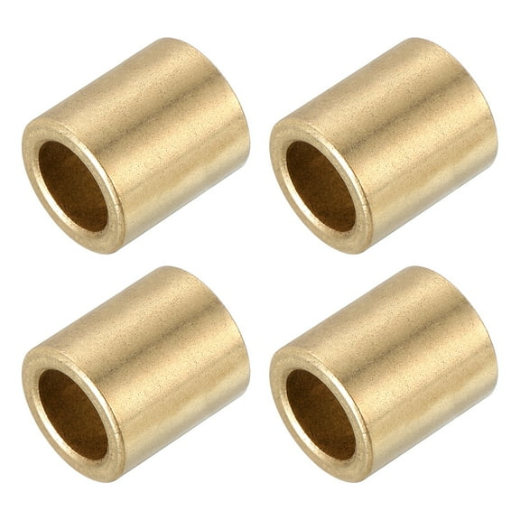 Uxcell Sleeve Bearings,8mm Bore x 12mm OD x 15mm Length Self-Lubricating Cast Brass Bushing Plain Shaft Bearings for Sliding Movements Parts of Machinery(Gold Tone, Pack of 4)