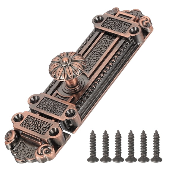 Uxcell Slide Barrel Bolt Latch, Vintage Decorative Security Lock for Wooden Doors and Fences Red Bronze 6 Inch