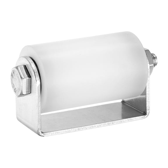 Uxcell Slide Gate Guide Roller, 3" Nylon Sliding Gate Guider with C Post Welded Bracket, Ball Bearing Side Roller Assembly Screw Tightening for Sliding Door 1.57" Dia, White