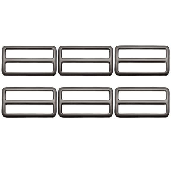 Uxcell Slide Tri-Glide Buckle, 1-1/2"Metal Adjustable Slide Rectangle Adjuster Suspender Webbing Strap Slider - Fitting for (Purse Bag Hardware Making Replacement Keeper) 6 Pcs & Black