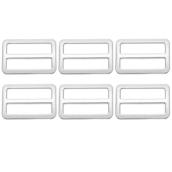Uxcell Slide Tri-Glide Buckle, 1-1/4"Metal Adjustable Slide Rectangle Adjuster Suspender Webbing Strap Slider - Fitting for (Purse Bag Hardware Making Replacement Keeper) 6 Pcs & Silver
