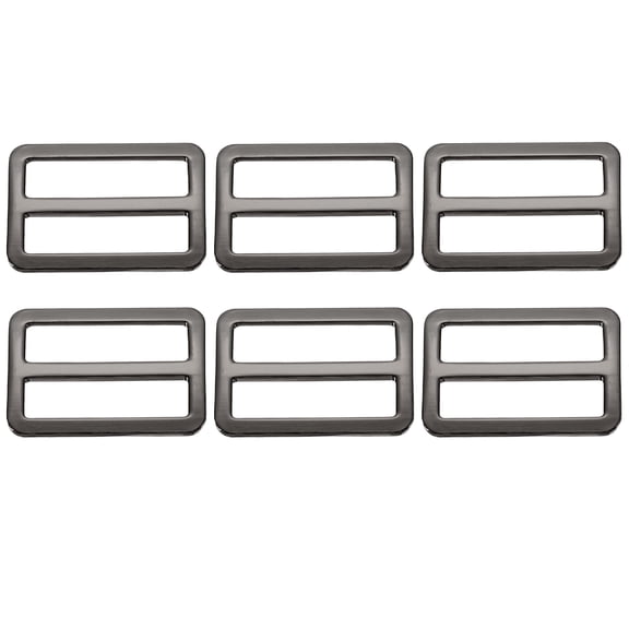 Uxcell Slide Tri-Glide Buckle, 1-1/4"Metal Adjustable Slide Rectangle Adjuster Suspender Webbing Strap Slider - Fitting for (Purse Bag Hardware Making Replacement Keeper) 6 Pcs & Black