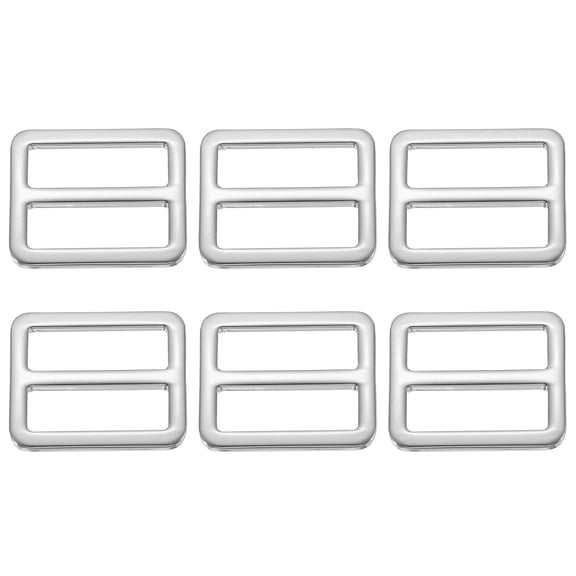Uxcell Slide Tri-Glide Buckle, 1"Metal Adjustable Slide Rectangle Adjuster Suspender Webbing Strap Slider - Fitting for (Purse Bag Hardware Making Replacement Keeper) 6 Pcs & Silver