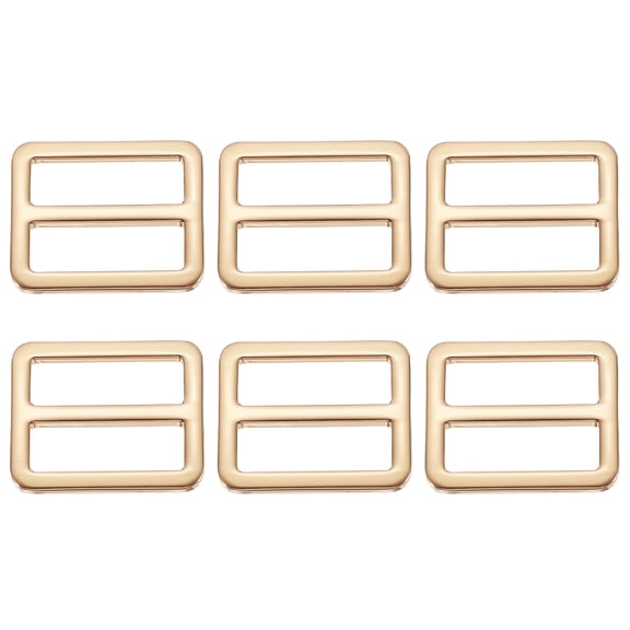 Uxcell Slide Tri-Glide Buckle, 1"Metal Adjustable Slide Rectangle Adjuster Suspender Webbing Strap Slider - Fitting for (Purse Bag Hardware Making Replacement Keeper) 6 Pcs & Gold