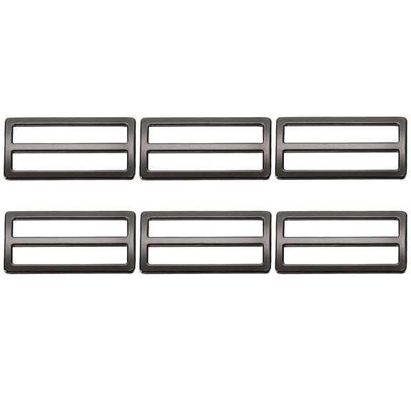 Uxcell Slide Tri-Glide Buckle, 2"Metal Adjustable Slide Rectangle Adjuster Suspender Webbing Strap Slider - Fitting for (Purse Bag Hardware Making Replacement Keeper) 6 Pcs & Black