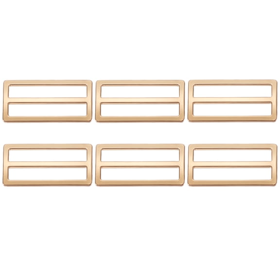 Uxcell Slide Tri-Glide Buckle, 2"Metal Adjustable Slide Rectangle Adjuster Suspender Webbing Strap Slider - Fitting for (Purse Bag Hardware Making Replacement Keeper) 6 Pcs & Gold