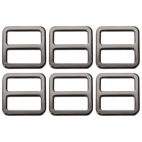Uxcell Slide Tri-Glide Buckle, 3/4"Metal Adjustable Slide Rectangle Adjuster Suspender Webbing Strap Slider - Fitting for (Purse Bag Hardware Making Replacement Keeper) 6 Pcs & Black