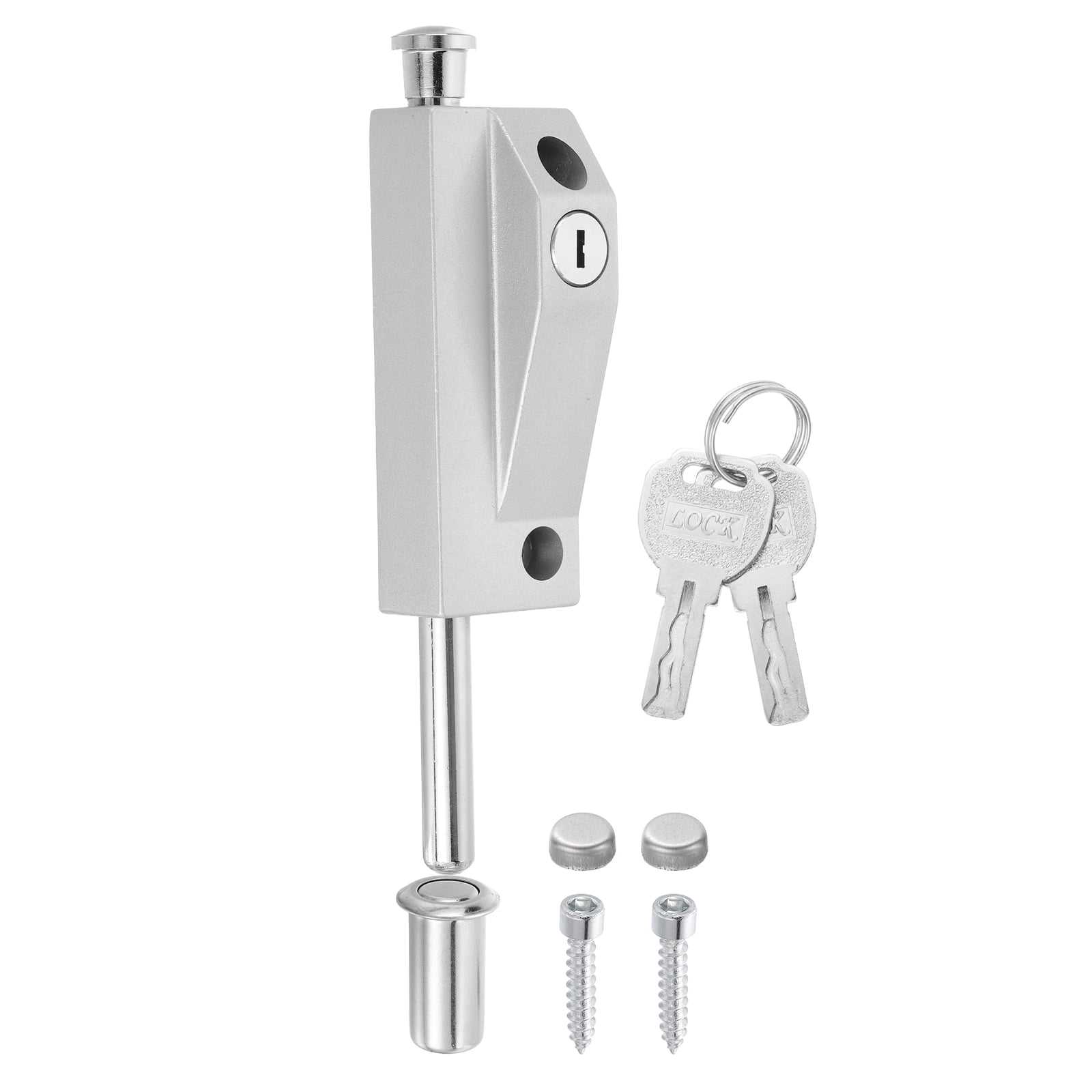 CRL Black Keyed Patio Door Lock - Mitery-Lok Security Lock For Sliding Glass Doors, Childproof, Push Button