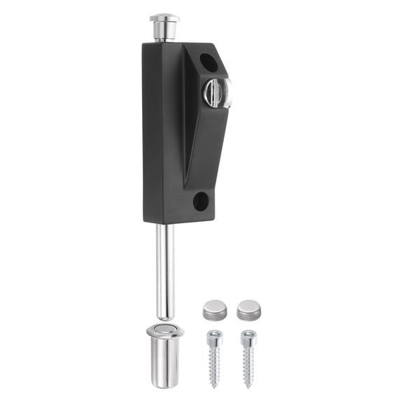 Uxcell Sliding Door Lock, Patio Door Lock Spring Loaded Latch Pin Heavy Duty Doors Latch Cane Bolts with Knob for Glass Gate[1Pcs, Matte Black]