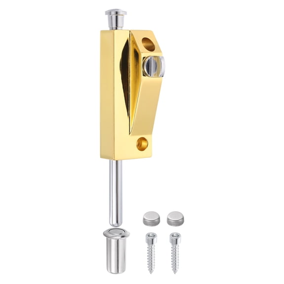 Uxcell Sliding Door Lock, Patio Door Lock Spring Loaded Latch Pin Heavy Duty Doors Latch Cane Bolts with Knob for Glass Gate[1Pcs, Titanium]