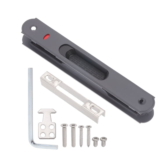 Uxcell Sliding Door double Sided Hook Lock (Fit 0.98"-1.1" Thick, Grey), Flush Mount Sliding Glass Door Lock, Suit for Kitchen/Bathroom/Balcony Aluminum Doors Windows