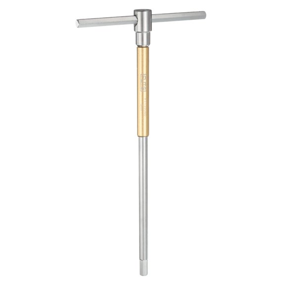 Uxcell Sliding T-Handle Hex Key Wrench 6mm 3-Way Free Sliding Handle, Yellow Silver