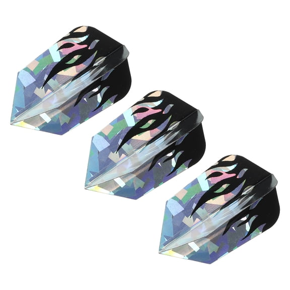 Uxcell Slim Dart Flights, 3 Pack PET Dart Accessories, Black Silver Tone