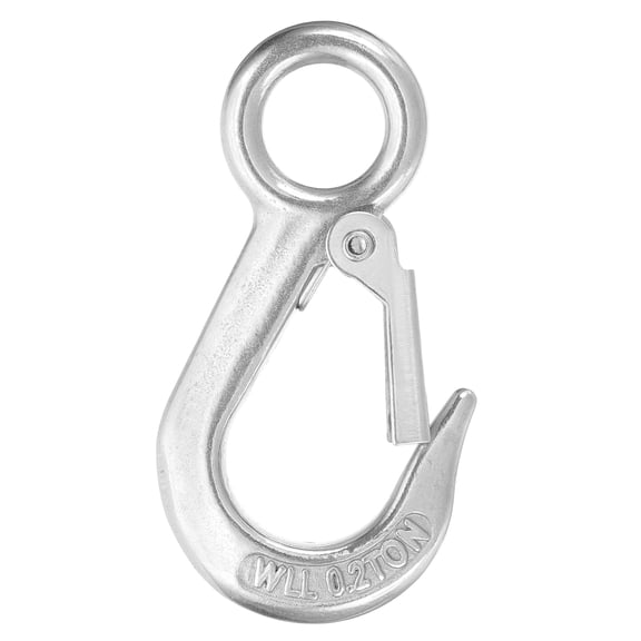 Uxcell Slip Hooks, 304 Stainless Steel Chain Grab Hooks, 441 lbs Capacity Eye Lifting Hook Round Fast Eye Safety Snap Hook for Truck Trailer Fishing Boat Crane