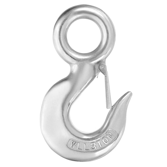 Uxcell Slip Hooks, 304 Stainless Steel Chain Grab Hooks, 6614 lbs Capacity Eye Lifting Hook Round Fast Eye Safety Snap Hook for Truck Trailer Fishing Boat Crane
