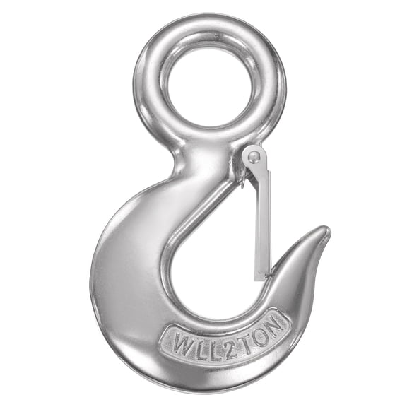 Uxcell Slip Hooks, 316 Stainless Steel Chain Grab Hooks, 4409 lbs Capacity Eye Lifting Hook Round Fast Eye Safety Snap Hook for Truck Trailer Fishing Boat Crane