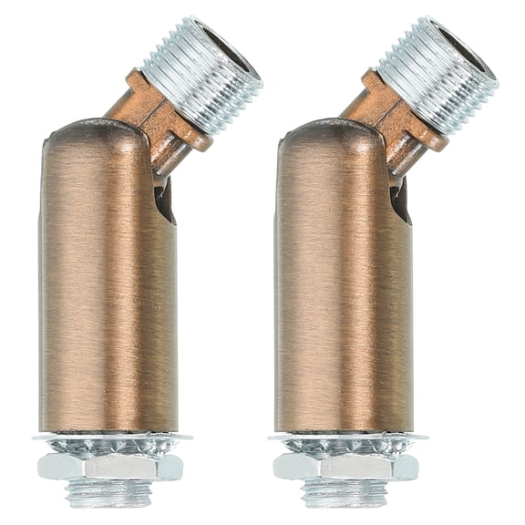 Uxcell Sloped Ceiling Adapter, 180 Degree Swivel M10 Fine Thread Sloped Ceiling Light Fixture Adapter, Red Copper, 2Pcs