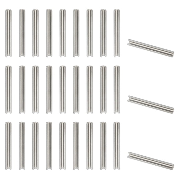 Uxcell Slotted Spring Pin 304 Stainless Steel Split Roll Pins Spring Dowel for Home Improvement Automotive Machine Repair 1/8" x 1" (3.2mm x 25mm) 50