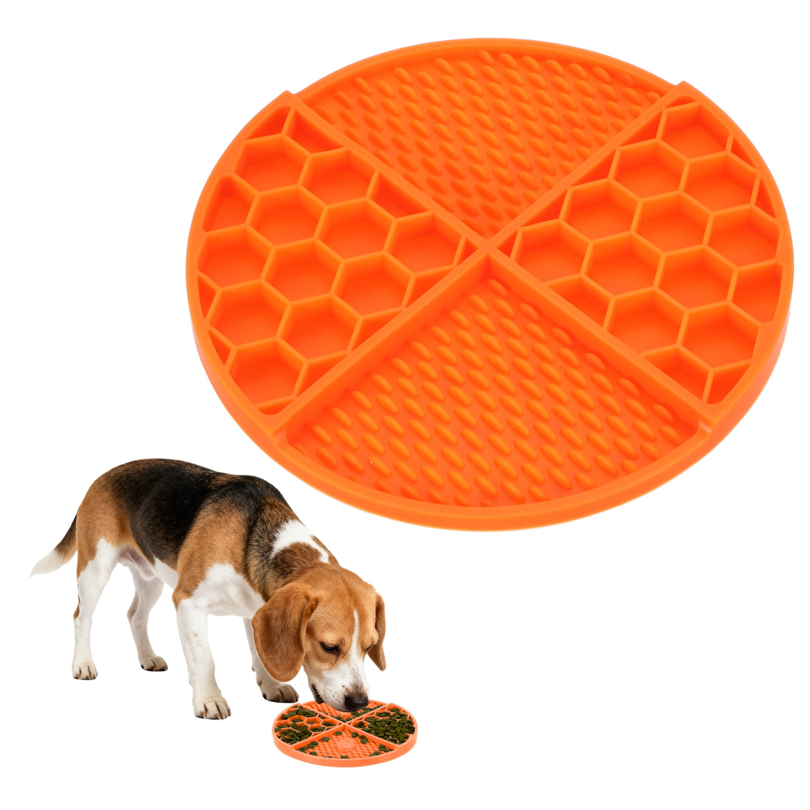 Uxcell Slow Feeder Dog Bowls, Puzzle Slow Eater Dog Food Bowl, (Regular Orange & Diameter: 8.27"), Intended for Fast Eater Small / Medium Dogs / Helps Prevent Abdominal Gas Anti-Choking