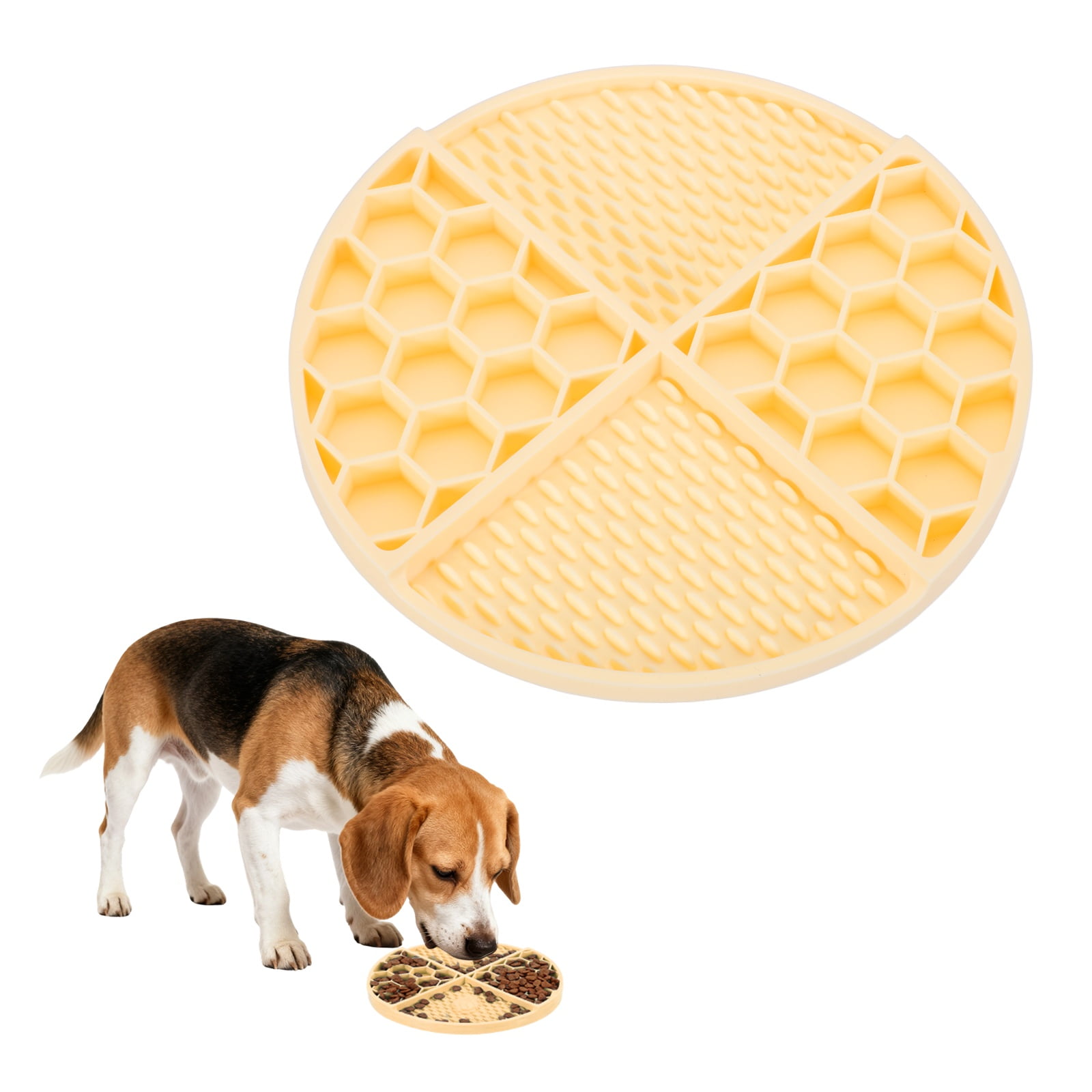 Uxcell Slow Feeder Dog Bowls, Puzzle Slow Eater Dog Food Bowl, (Yellow & Diameter: 8.27"), Intended for Fast Eater Small / Medium Dogs / Helps Prevent Abdominal Gas Anti-Choking
