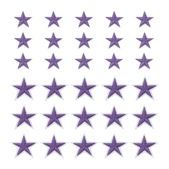 Uxcell Small 5Star Iron on Patches Embroidered Sew Patches Appliques Garment Purple Patches