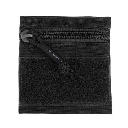 Uxcell Small Admin Pouch, Nylon Zipper Pouch Storage Pocket with Hook and Loop Compact Camping Gear Organizer 4.1" x 3.9" & Black-Fitting for (Hiking/Fishing/Hunting/Backpack Accessory)