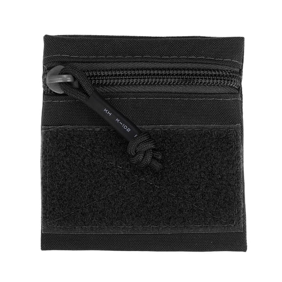 Uxcell Small Admin Pouch, Nylon Zipper Pouch Storage Pocket with Hook and Loop Compact Camping Gear Organizer 4.1" x 3.9" & Black-Fitting for (Hiking/Fishing/Hunting/Backpack Accessory)