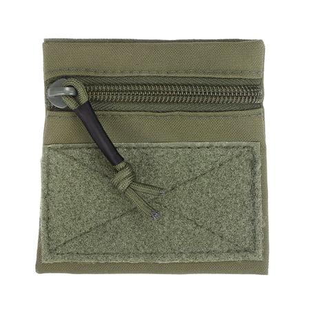 Uxcell Small Admin Pouch, Nylon Zipper Pouch Storage Pocket with Hook and Loop Compact Camping Gear Organizer 4.1" x 3.9" & Green-Fitting for (Hiking/Fishing/Hunting/Backpack Accessory)