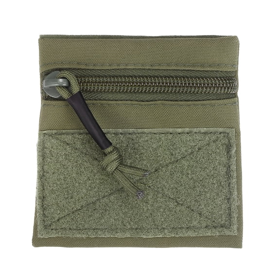 Uxcell Small Admin Pouch, Nylon Zipper Pouch Storage Pocket with Hook and Loop Compact Camping Gear Organizer 4.1" x 3.9" & Green-Fitting for (Hiking/Fishing/Hunting/Backpack Accessory)